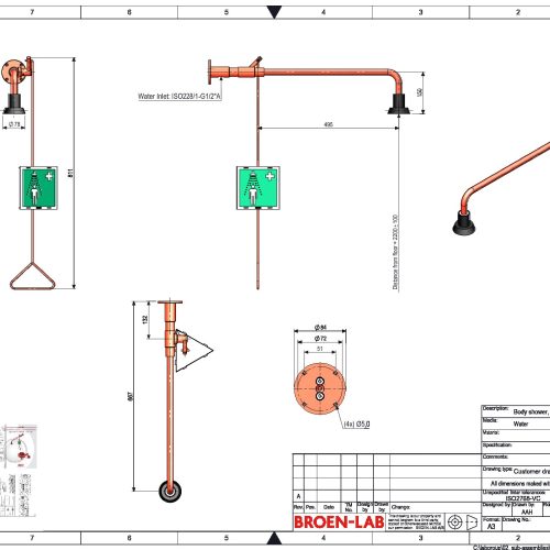 EMERGENCY SHOWER WALL MOUNTED