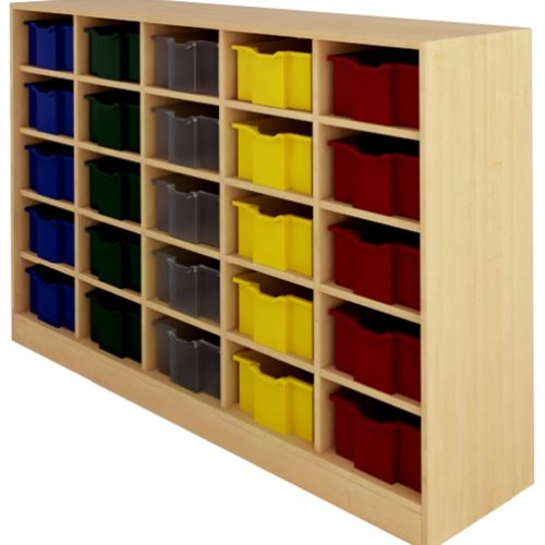 OPEN SHELVE CABINET WOODED WITH 25 COMPT.