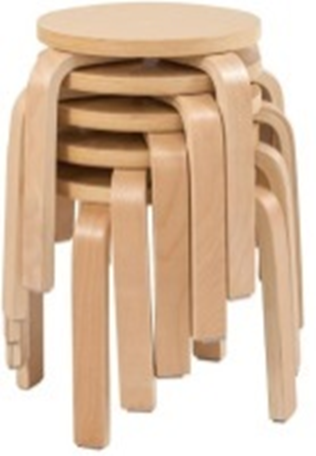 School-Friendly Wooden Stool 26x30cm