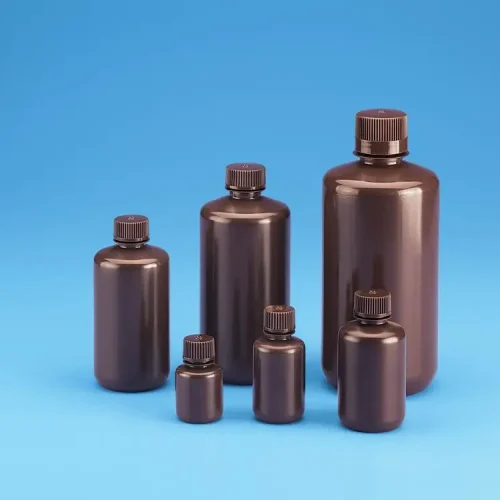 BOTTLE ROUND BOSTON NARROW MOUTH AMBER-HDPE 30ML