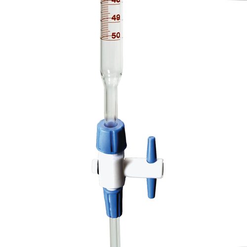 BURETTE CLEAR GLASS WITH DETACHABLE PTFE KEY STOPCOCK 50ML CLASS B
