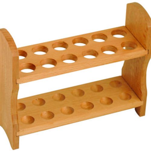 TEST TUBE RACK WOODEN, 2 TIER, 12 X 25MM