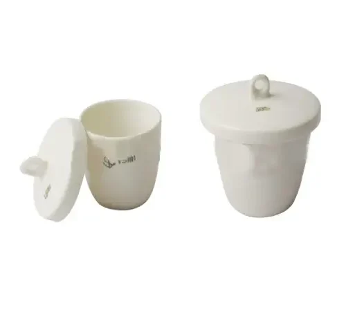CRUCIBLE PORCELAINE GLAZED HIGH WALL WITH LID 40 ML