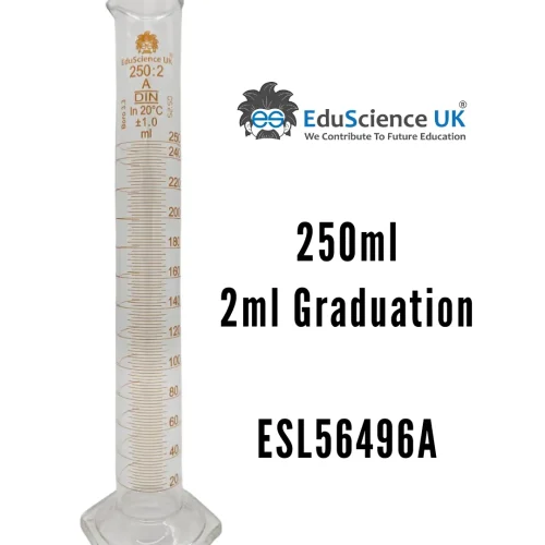 MEASURING CYLINDER, GLASS HEX BASE, CLASS A, 250ML