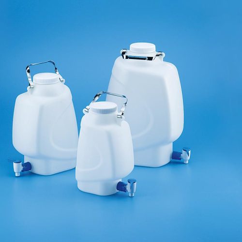 CARBOY RECTANGULAR WITH STOPCOCK-HDPE 20LTR