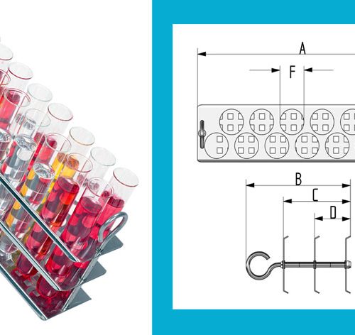 TEST TUBE RACK STAINLESS STELL 18 X 19MM