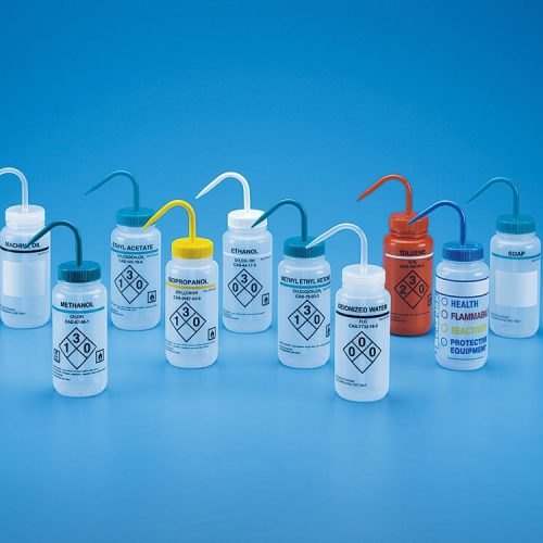 WASH BOTTLE WM LDPE SAFETY LABELED DISTILLED WATER 500ML